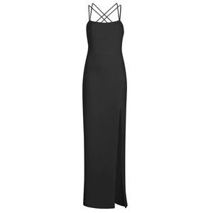 Likely Women Zona Gown Long Maxi Dress Formal Slit Strappy Lace-Up Black 0 $378